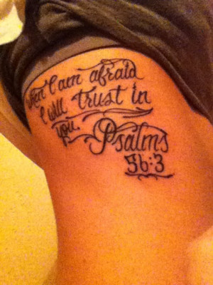 My bible verse quote tattoo on ribs