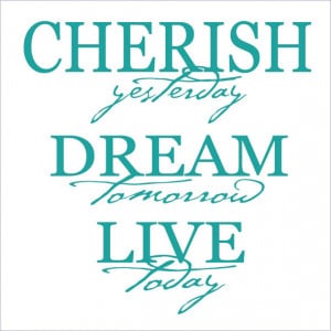 ... Yesterday, Dream Tomorrow, Live Today Wall Vinyl Decal Positive Quote