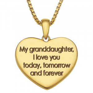 My Granddaughter, I'll Love You Forever Diamond Pendant - back
