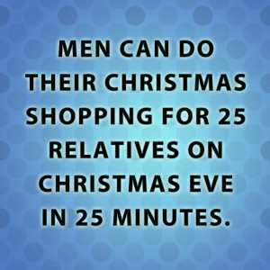 ... Christmas shopping for 25 relatives on Christmas Eve in 25 minutes