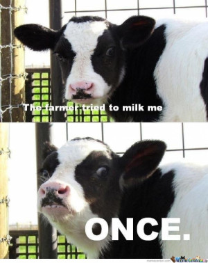 The farmer tried to milk me once..