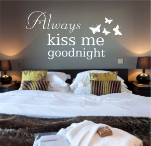 Always Kiss Me Goodnight Quote, With Butterflies, Vinyl Wall Art ...