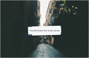 You don't know how lovely you are.