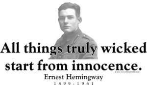 ThinkerShirts.com presents Earnest Hemingway and his famous quote 