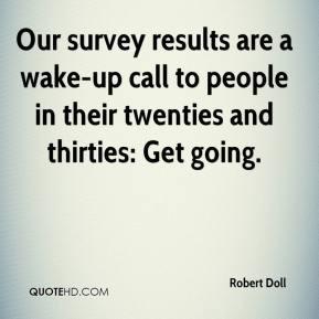 Robert Doll - Our survey results are a wake-up call to people in their ...