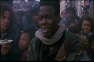 Chris Rock at the Knicks game looking like Pookie in New Jack City...