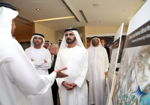 Mohammed listens to Al Shebani’s briefing about the projects