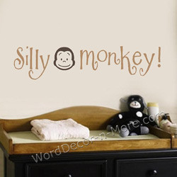 silly monkey kids wall decal tickle your funny bone with our silly ...