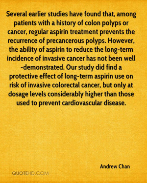 patients with a history of colon polyps or cancer, regular aspirin ...