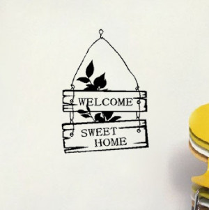 Welcome-Sweet-Home-Sign-Bedroom-Living-Room-Door-Window--Say-Quote ...