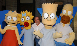 The Simpsons creator/executive producer Matt Groening poses with Lisa ...