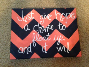 ... chance to float up and it will. Navy and coral chevron quote canvas