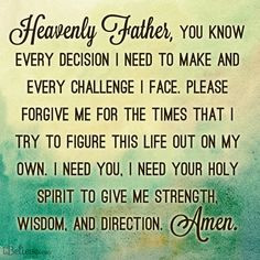 Lord, please give me your direction today. Amen. ♥ #prayer #strength ...