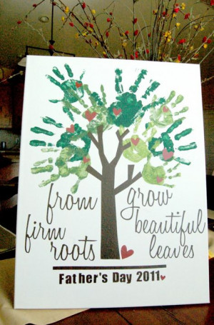 fathers day gift idea kids finger paint tree