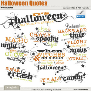 halloween quotes word art mini halloween digital scrapbooking layout ...