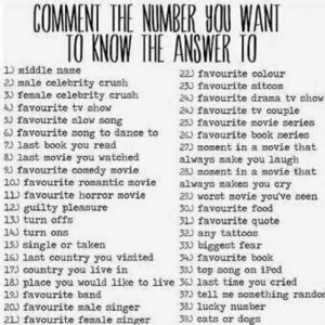 Comment and I'll answer :)x