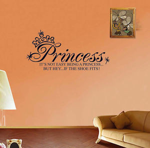Details about Princess Wall Quotes Vinyl Stickers Girl Kids Room Wall ...