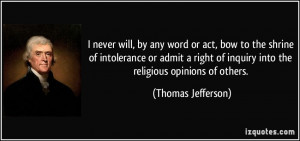 Quotes On Religious Intolerance