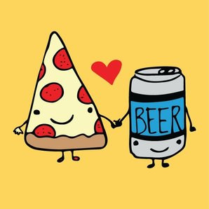 Pizza Loves Beer 8.5 X 11 I llustration Print By Buck And Libby We ...