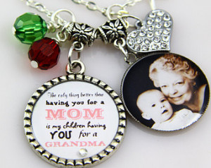 grandma necklace photo necklace k eychain grammy jewelry custom quote ...