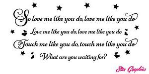 Details zu Ellie Goulding Love Me Like You Do Music Lyrics Quote Vinyl ...