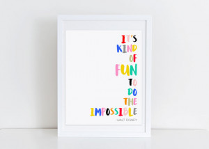 Disney Quote Print Inspirational Artwork Colorful Nursery Wall Gallery ...