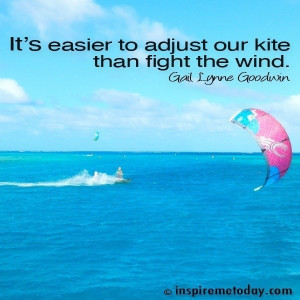 Inspiration Archives / Photo Quotes / It’s easier to adjust our kite ...