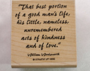 ... Good Mans Life William Wordsworth Quote Rubber Stamp Stampin Up 1990s