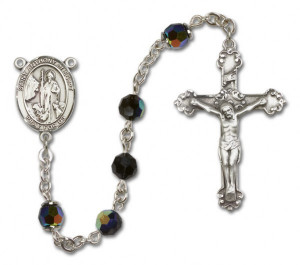 St. Anthony of Egypt Rosary Heirloom Fancy Crucifix - Black