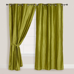 Dupioni Grommet Curtain Green