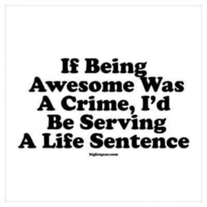 If being awesome was a crime..