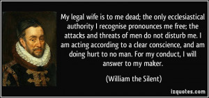 My legal wife is to me dead; the only ecclesiastical authority I ...