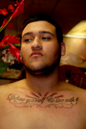 theredparlour.comTattoo Lettering on Chest with
