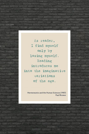 Philosophy art - Paul Ricoeur inspirational quote - educational poster ...
