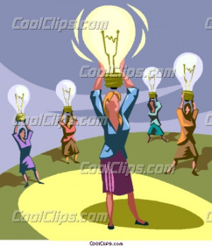 Woman With Idea Light Bulb