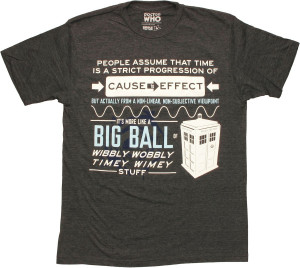 Doctor Who Big Ball of Wibbly Wobbly Timey Wimey Quote T-Shirt Sheer