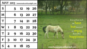 Free monthly 2013 June Calendar with quotes