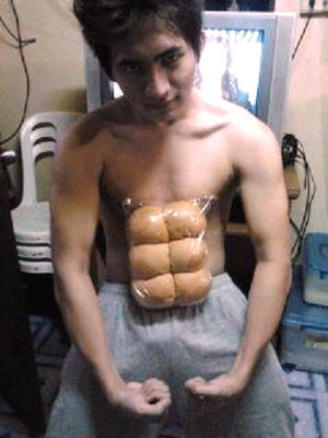 funny fake six pack hack - dinner rolls - bagles - bread -plastic bag