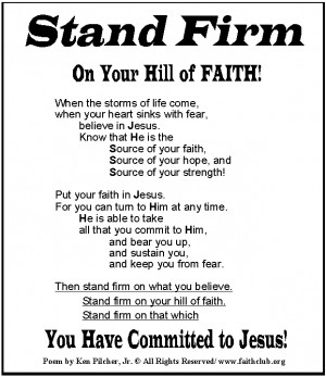 Hold strong to your faith