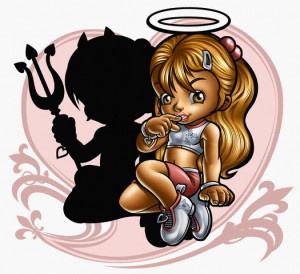 Little Angel And Devil Girl