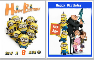 minion happy birthday card printable