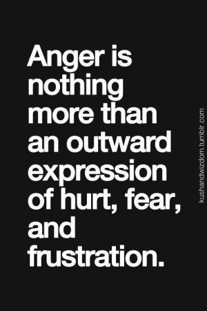 Note that the apparent object, subject, or reason of the anger is ...