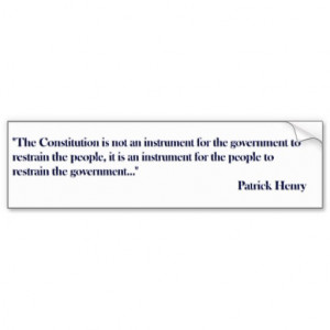 Constitution Quote by Patrick Henry Car Bumper Sticker