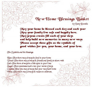 New home blessings basket sweet poem about home quotes