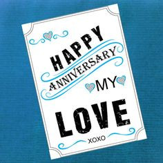 Instant Download-Happy Anniversary My Love Blank Cards