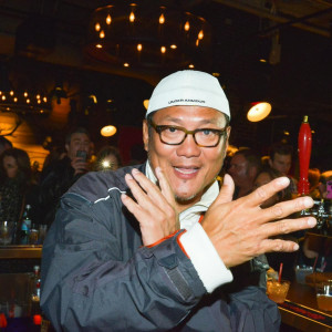 Masaharu Morimoto in Under Armour and Warby Parker(?)