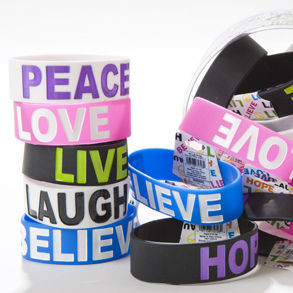 Jumbo Rubber Sayings Bracelets
