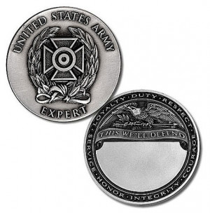 ... Challenge Coins › U.S. Army Expert Badge Engravable Challenge Coin