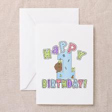 1st Birthday,African American Boy Greeting Card for