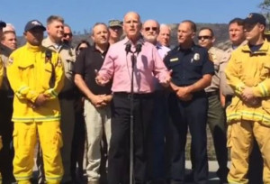 Jerry Brown conflates California fires with “climate change”